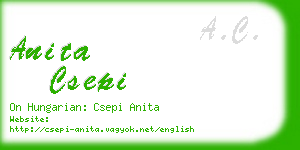 anita csepi business card